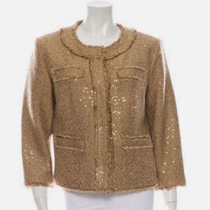 Michael Kors  Gold Sequin Tweed Jacket NWT
